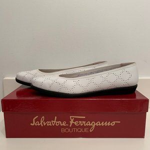 Vintage Ferragamo White Flats - Never Worn